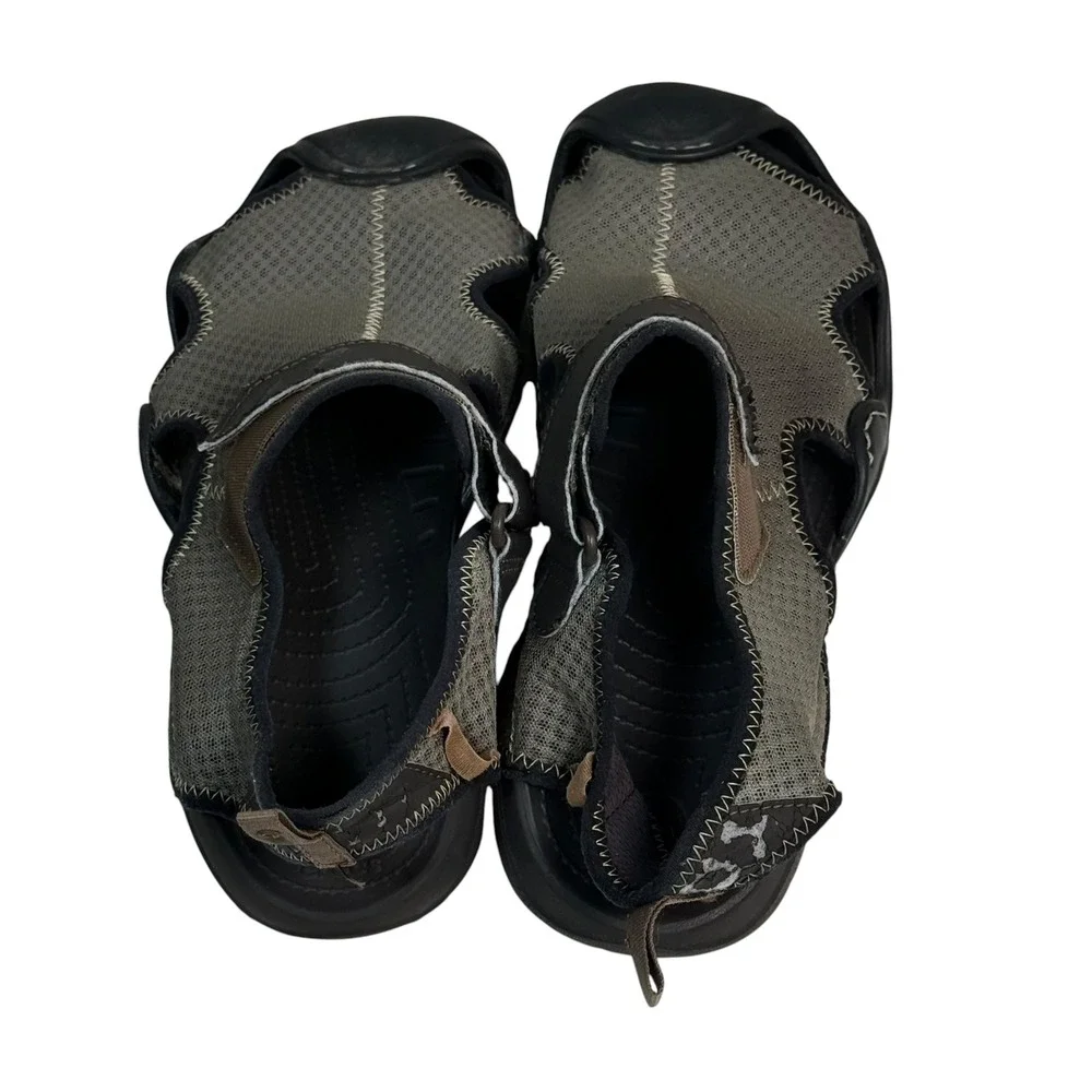 Crocs Swiftwater Mesh‎ Sandals Mens 12 Gray Black Water Shoes Hiking 15041